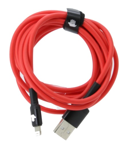Iphone USB kabel 2.0 m rød med sorte konnektorer