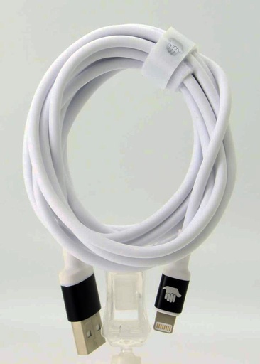 Iphone til USB A kabel 2.0 m hvidt med sorte Konnektor og aflastning