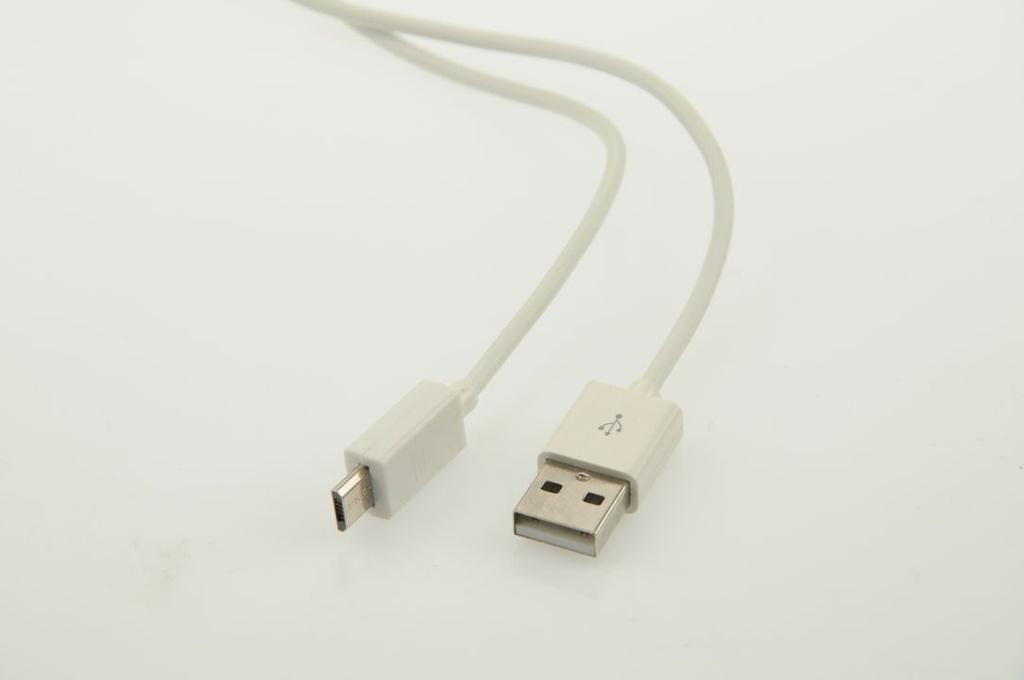 Micro USB til USB A kabel 3.0 meter hvidt
