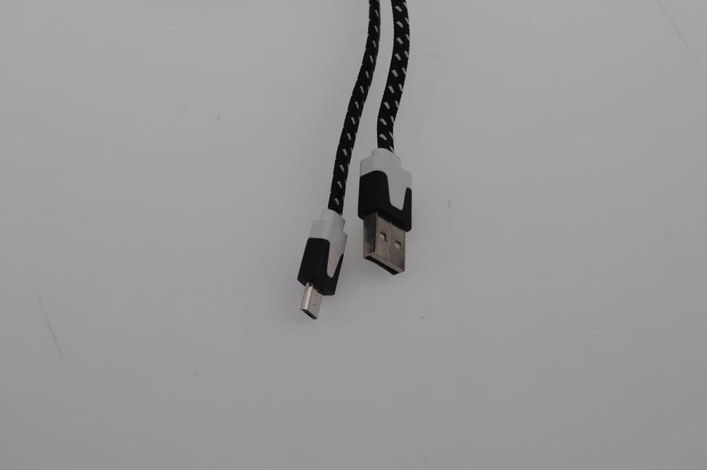 Micro USB til USB A kabel 3.0 meter sort/hvidt flettet