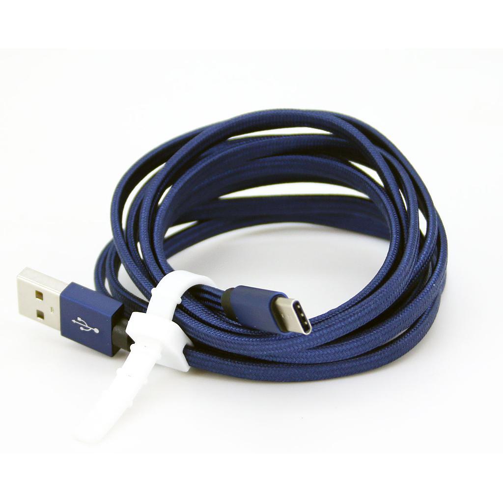 USB-C til USB A kabel 2.0 meter blå