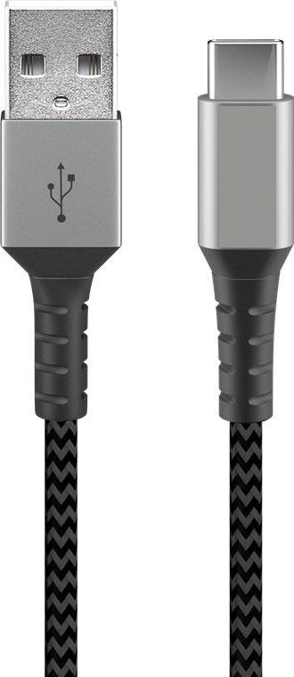 USB-C til USB A kabel 2.0 meter grå med grå konnektorer