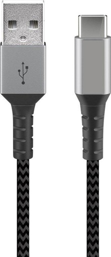 USB-C til USB A kabel 1.0 meter grå med grå konnektorer