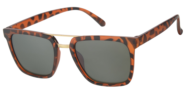 Solbrille herre brun leopard stel samt grønne glas