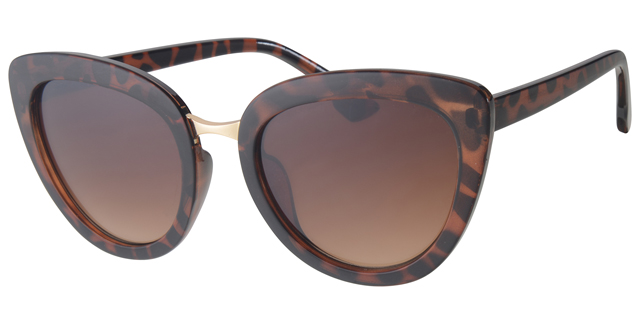 Solbrille dame brune leopard med graduerede brune glas