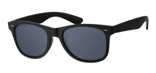 [404305-40348] Blank sort wayfarer model med sølv dekoration og sorte glas