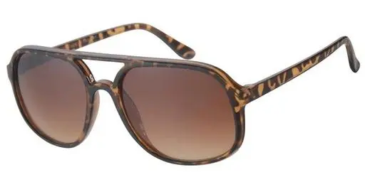 [404329-40422] Solbrille gul leopard med brune graduerede glas