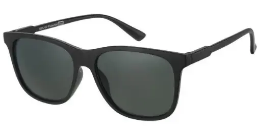 [404335-20236] Solbrille mat sort med grønne glas