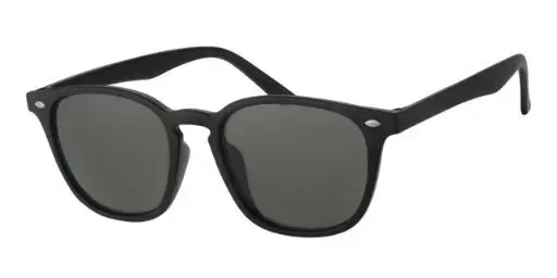 [404336-40383] [404336-40383] Solbrille mat sort med sølv dekoration og grønne glas