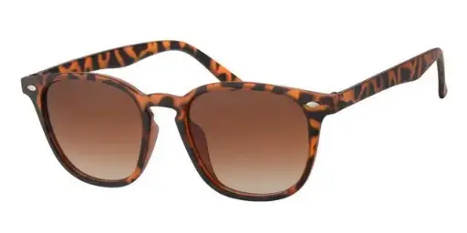 [404338-40383] [404338-40383] Solbrille mat brun leopard med sølv dekoration og graduerede brune glas