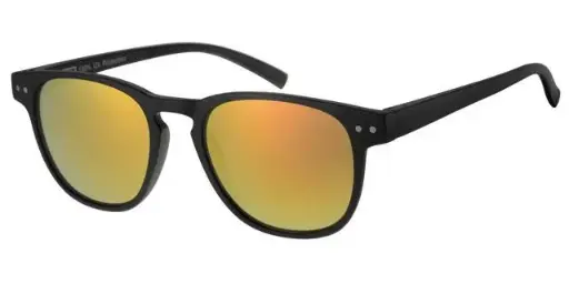 [404344-40429] [404344-40429] Solbrille mat sort med sølv dekoration samt sorte glas rød spejl belagt