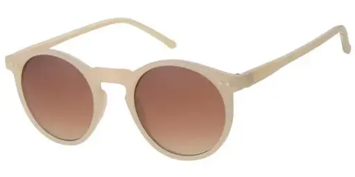 [404362-40421] Solbrille mælkehvid gul med sølv dekoration samt brune glas