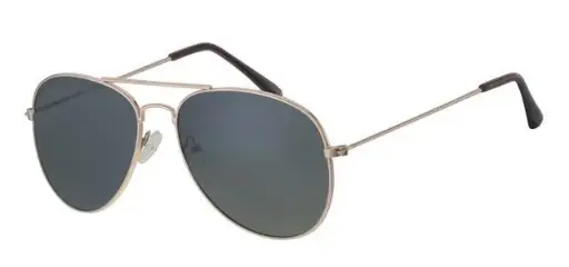 [404373-30136] [404373-30136] Solbrille klassisk guld pilot brille med grønne glas