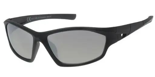 [404376-70163] [404376-70163] Solbrille sport med gummibelagt stel og sølv spejlglas