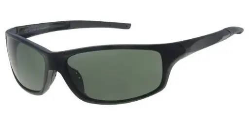 [404379-70164] [404379-70164] Solbrille sport mat sort med grønne glas