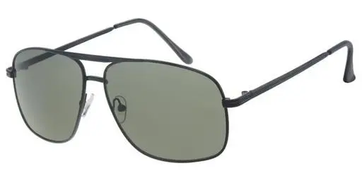 [404392-10337] [404392-10337] Solbrille Klassisk herre model sort stel med grønne glas