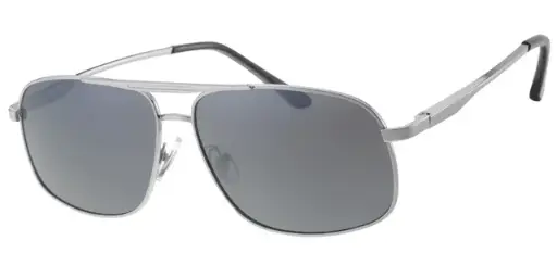 [404454-1371] [404454-1371] Solbrille herre model sølv med sorte glas