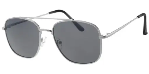 [404457-1372] [404457-1372] Solbrille herre model sølv med sorte glas