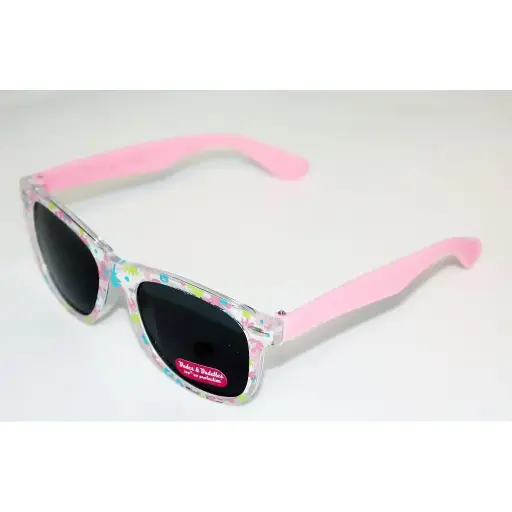 [505028] [505028] Børne Solbrille transperant front pink stænger med sorte glas