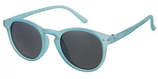 [505071-14019] [505071-14019] Børne Solbrille transperant blå med gummi og sølv dekoration samt sorte glas
