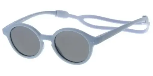 [505075-14023] Childrens sunglass light blue with neck strap rubber touch and smoke lenses