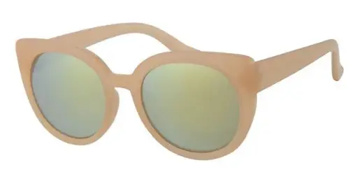 [505084-16014] [505084-16014] Børne Solbrille fuzzy biege med sorte guld spejl glas