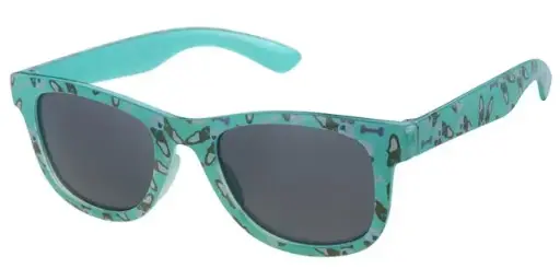[505114-24018] [505114-24018] Børne Solbrille transperant print - lys blå inderside med sorte glas