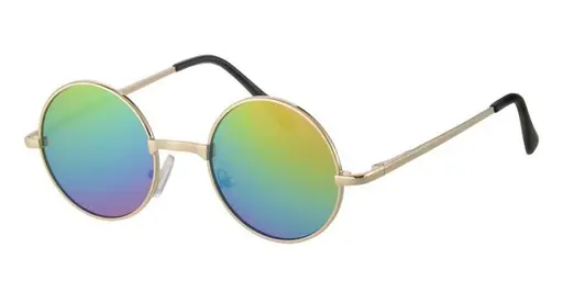 [505198-23002] [505198-23002] Børne Solbrille guld stel med regnbue glas