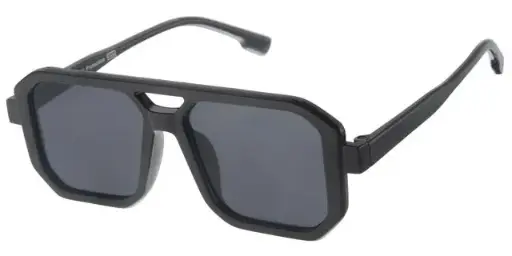 [505207-22012]  Børne Solbrille Blank Sort med sorte glas