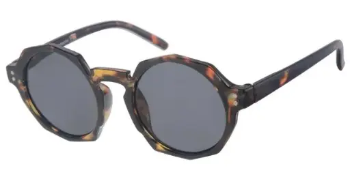 [505217-14025] Børne Solbrille Brun meleret med sølv dekoration og sorte glas