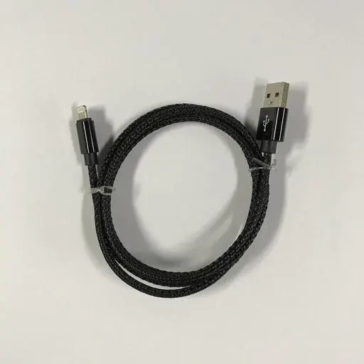 [805107] [805107] Iphone til USB A kabel sort flettet 1.0 m 2,4 ampere