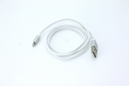 [805132] [805132] Iphone til USB A kabel 1.0 m flettet stof forstærket sølv