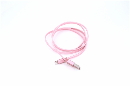 [805134] [805134] Iphone til USB A kabel 1.0 m flettet stof forstærket rosa