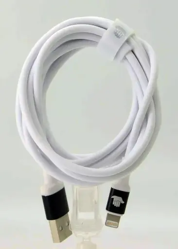 [805159] [805159] Iphone til USB A kabel 3.0 m hvidt med sorte konnektorer og aflastning