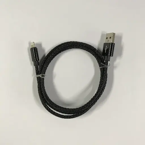 [805173] [805173] Iphone til USB A kabel sort flettet 2.0 meter 2,4 ampere