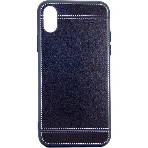 [813016] [813016] IPHONE 10-10S sort bagcover med hvid trykt stikning