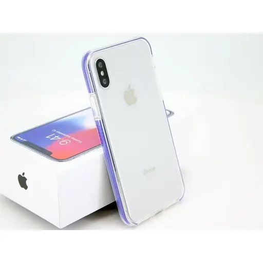 [813023] IPHONE 10-10S TRANSPARENT COVER MED KOBOLT BLÅ BUMPER INDENI