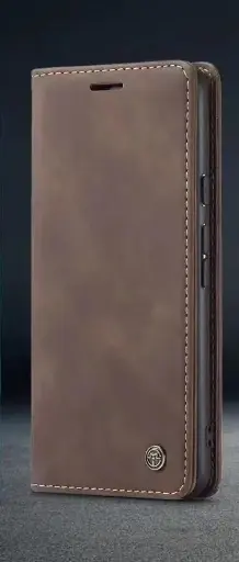 [818012] [818012] IPHONE 15 PLUS MAT BRUN VINTAGE LOOK FLIP COVER