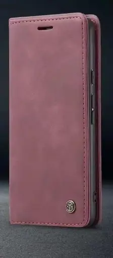 [818014] IPHONE 15 PRO MAT RØD VINTAGE LOOK FLIP COVER