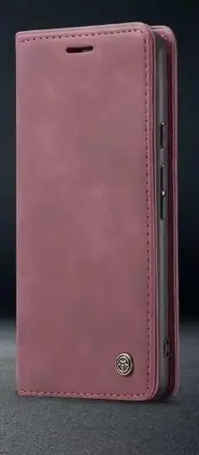 [819013] IPHONE MAT RØD VINTAGE LOOK FLIP COVER
