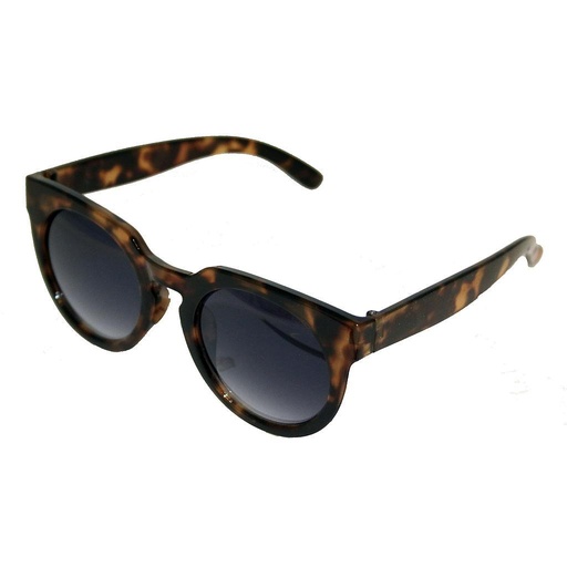 [404148-60727] Dame solbrille blank leopard med sorte glas