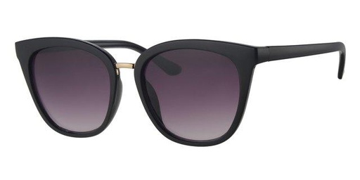 [404196-6264] Dame solbrille blank sort med deko bro samt graduered sorte glas