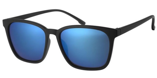 [404308-40439] Klassisk mat sort solbrille med sorte spejl glas