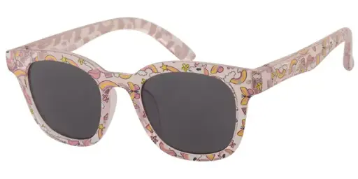 [505281-24038] Børne Solbrille transparent lysbrun med dino print og Sorte glas