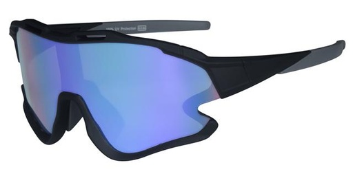 [450004-7039] Sportsbrille gummi sort stel. Grøn spejl glas