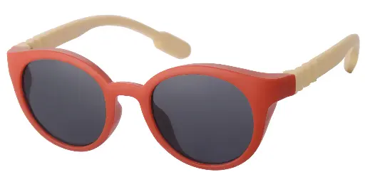 [505316-24042] Solbrille rød front med sandfarvet stænger og sorte glas