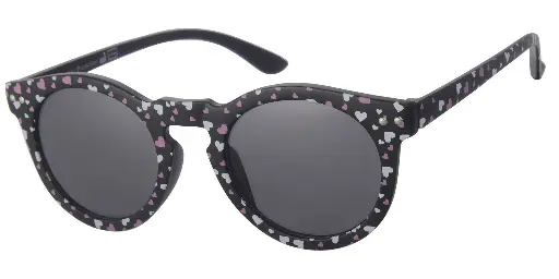 [505324-24045] Solbrille sort med printede hjerter og sorte glas