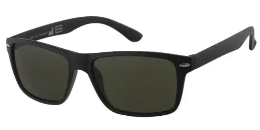 [404522-20258] Solbrille mat sort med sølv deco samt grønne glas