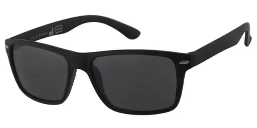 [404523-20258] Solbrille mat sort med sølv deco samt sorte glas