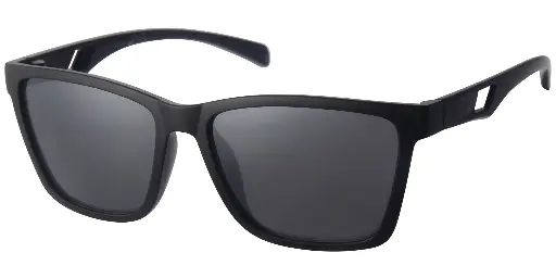[404525-20263] Solbrille mat sort med sølv deco samt sorte glas 
